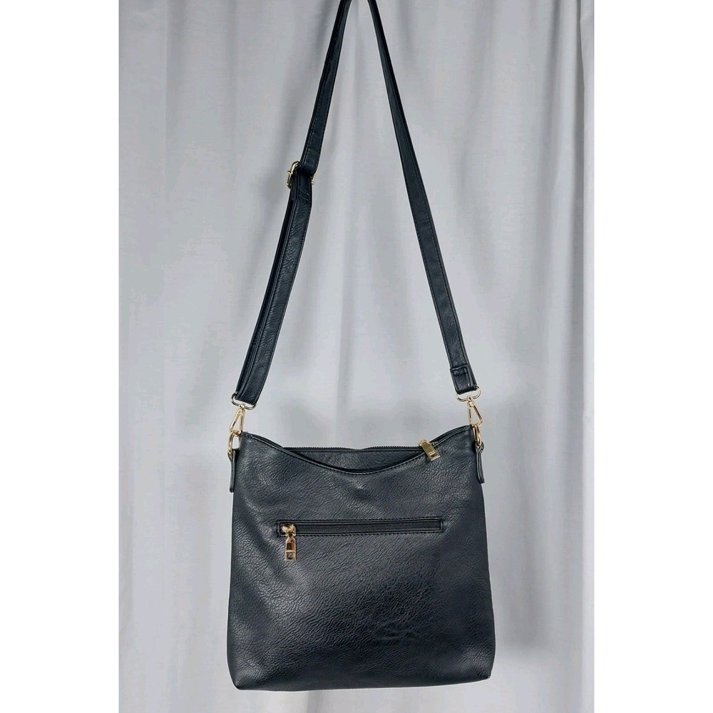 Jen & Co Vegan Crossbody Bag Purse Black Adjustable‎ Strap Organize *READ